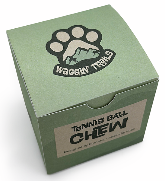 Image showing Waggin' Trails pawprint logo on packaging.